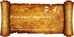 Puchinger Ametiszt névjegykártya